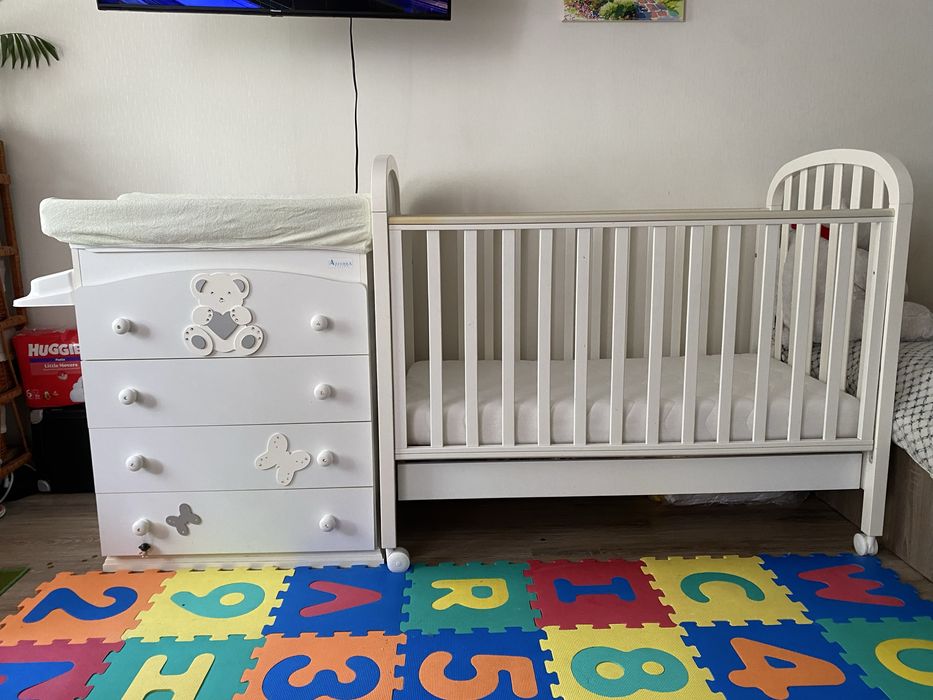 Комплект італійський Azzurra Комод + Ліжечко дитяче