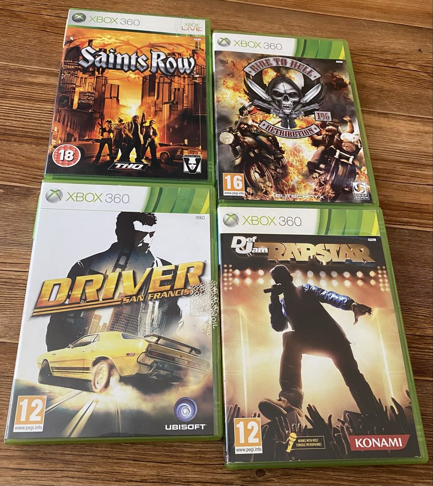 Xbox 360: GTA San Andreas, Bully, Driver, FORZA, Fable, Top Gun, NFS