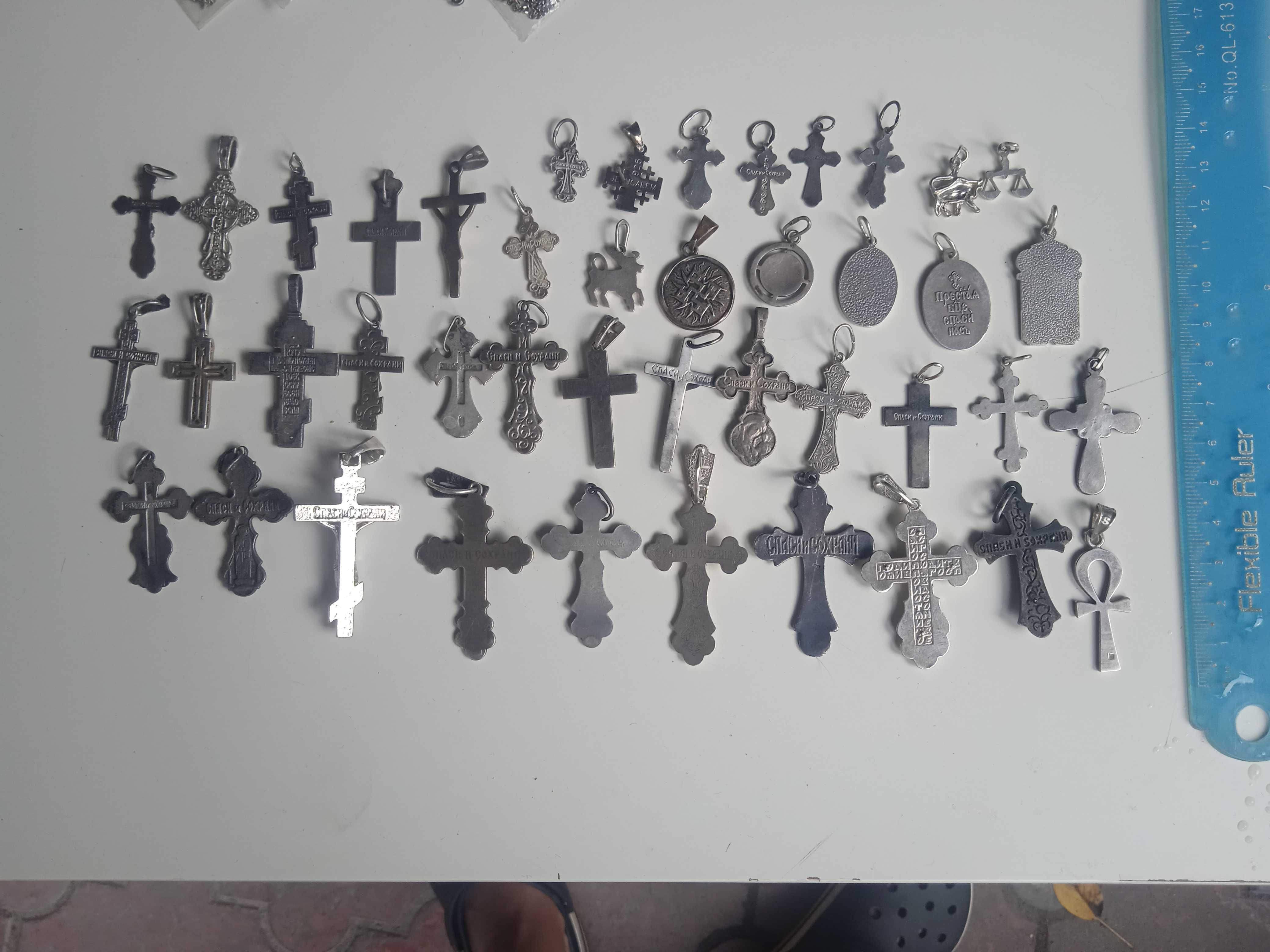 Серебряные крестики,ладанки..100 гривен за грам.