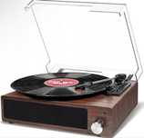 Gramofon Fydee A6 brazowy, gramofon na plyty winylowe, glosnik