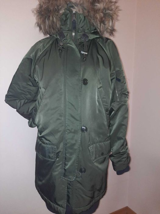 Parka GAP dłuższa zielona przejściowa kurtka