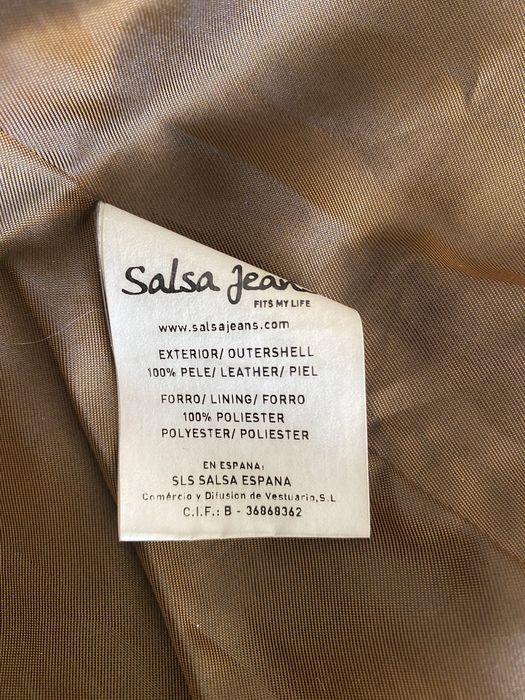 Casaco de mulher de pele genuína castanho da Salsa