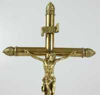 Ołtarzowy KRUCYFIKS krzyż mosiądz 44 cm pasyjka JEZUS