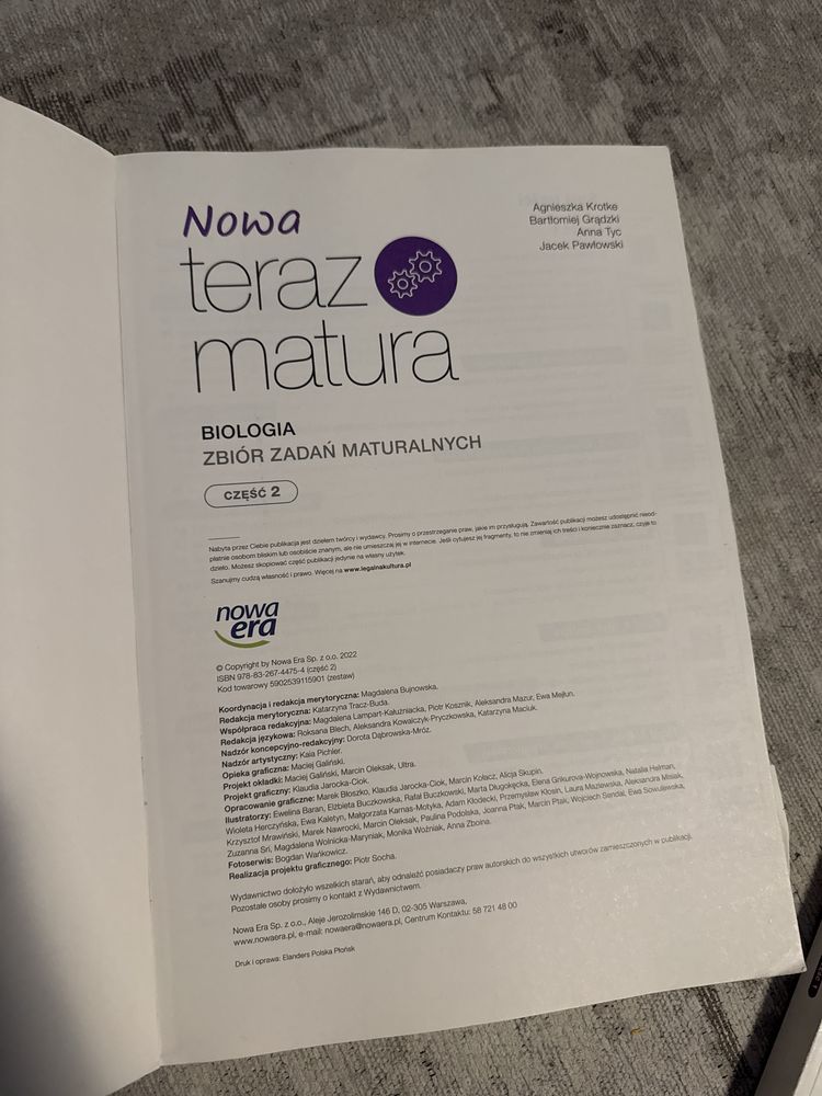 Nowa teraz matura biologia części 1,2