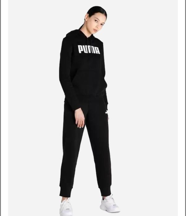 Костюм Puma чорний оригінал жіночий фліс,теплий хs розмір