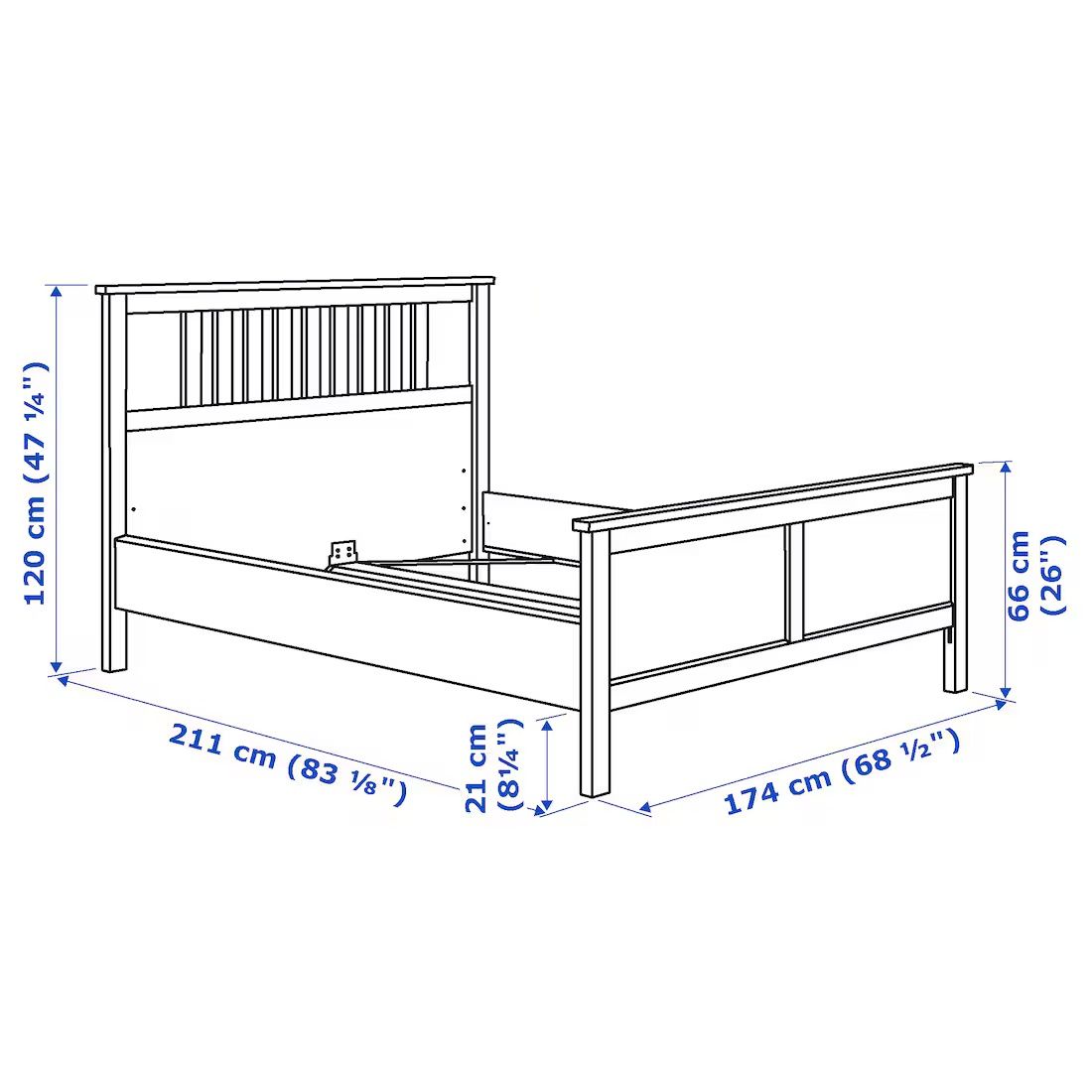 Łóżko HEMNES rama 160x200, 799.293.41 białe