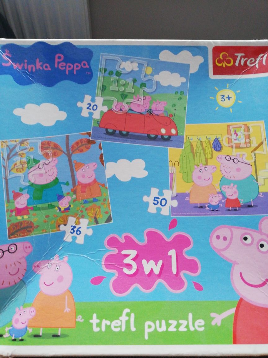 Puzzle Trefl, Świnka Peppa, 3 w 1