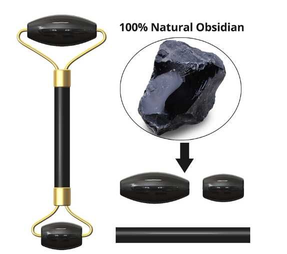 Obsidiana Natural - Massagem Facial - Gua Sha - NOVO