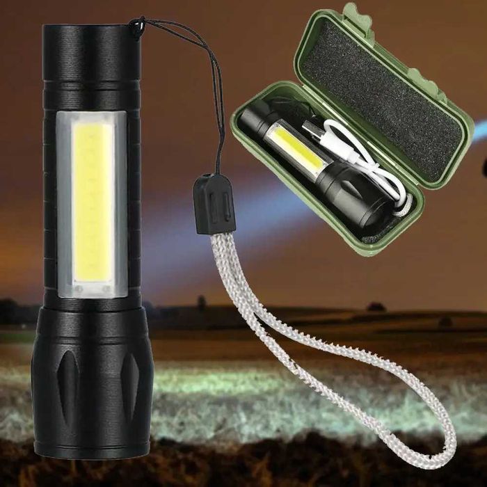 АКЦИЯ Ручной фонарик с кейсом BL 511 COB usb charge