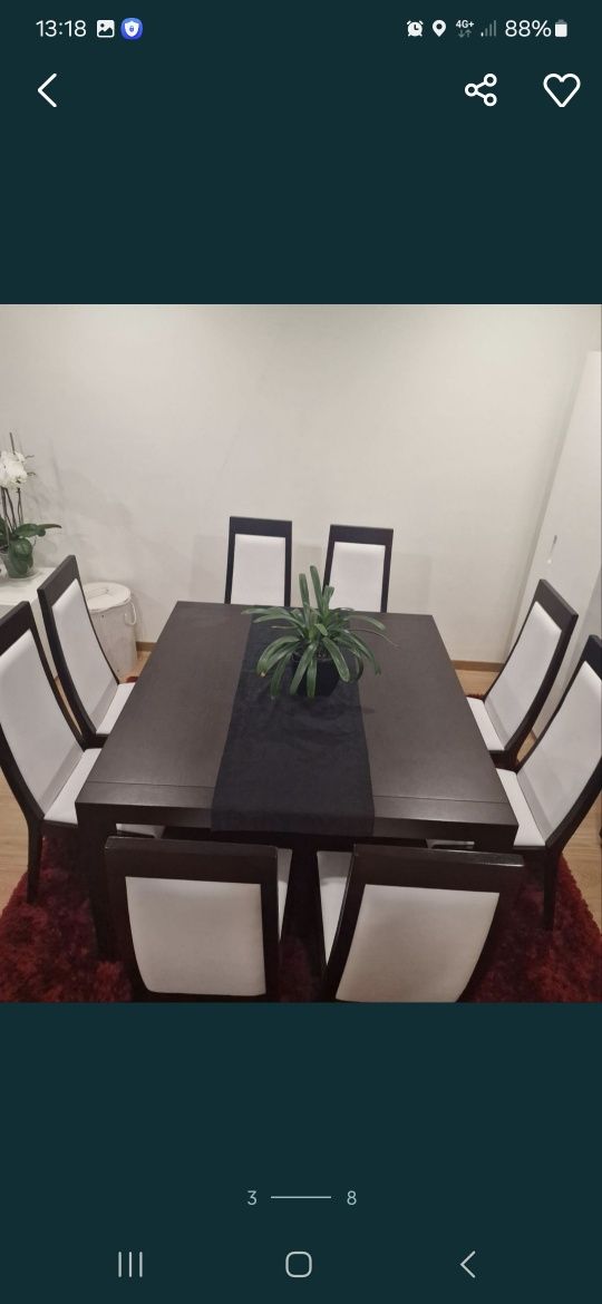 Mesa sala jantar quadrada extensivel