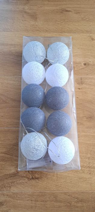 Cotton balls 10 szt, białe szare czarne, NOWE