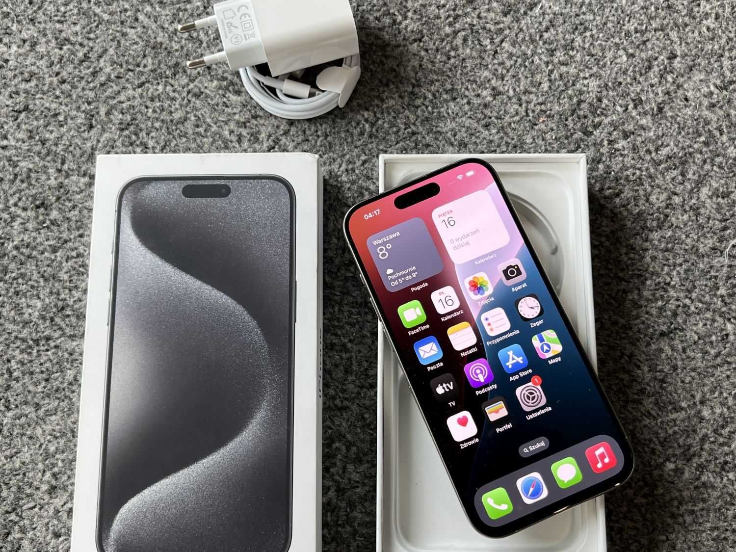 iPhone 15 Pro 256GB Titanium Grey Szary Gwarancja BAT96% GWARANCJA