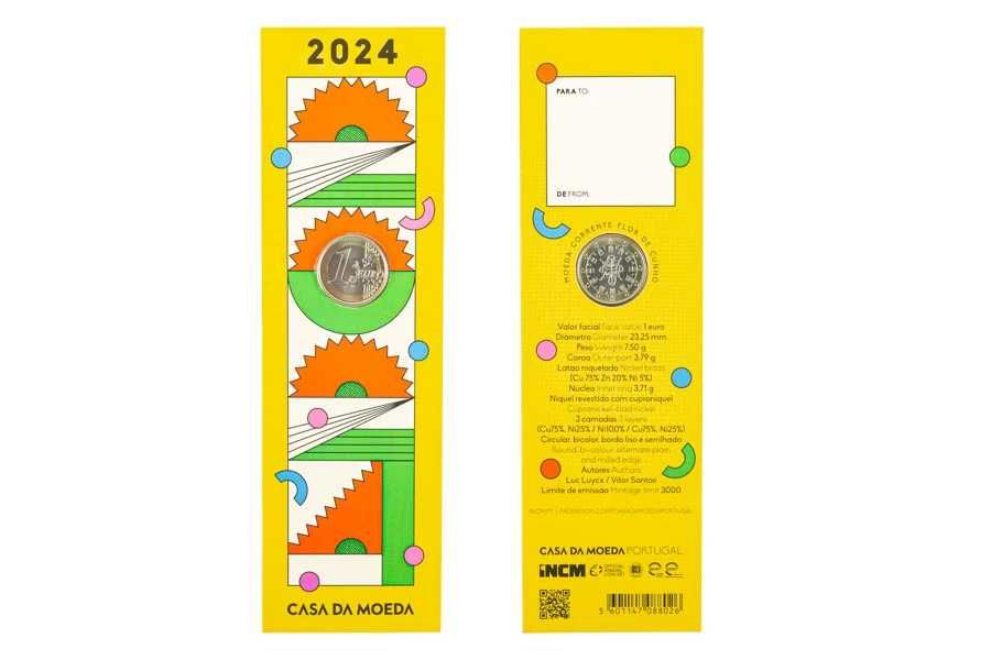 Moeda Comemorativa 1 euro Portugal 2024 FDC (Emissão 3.000 Unidades)