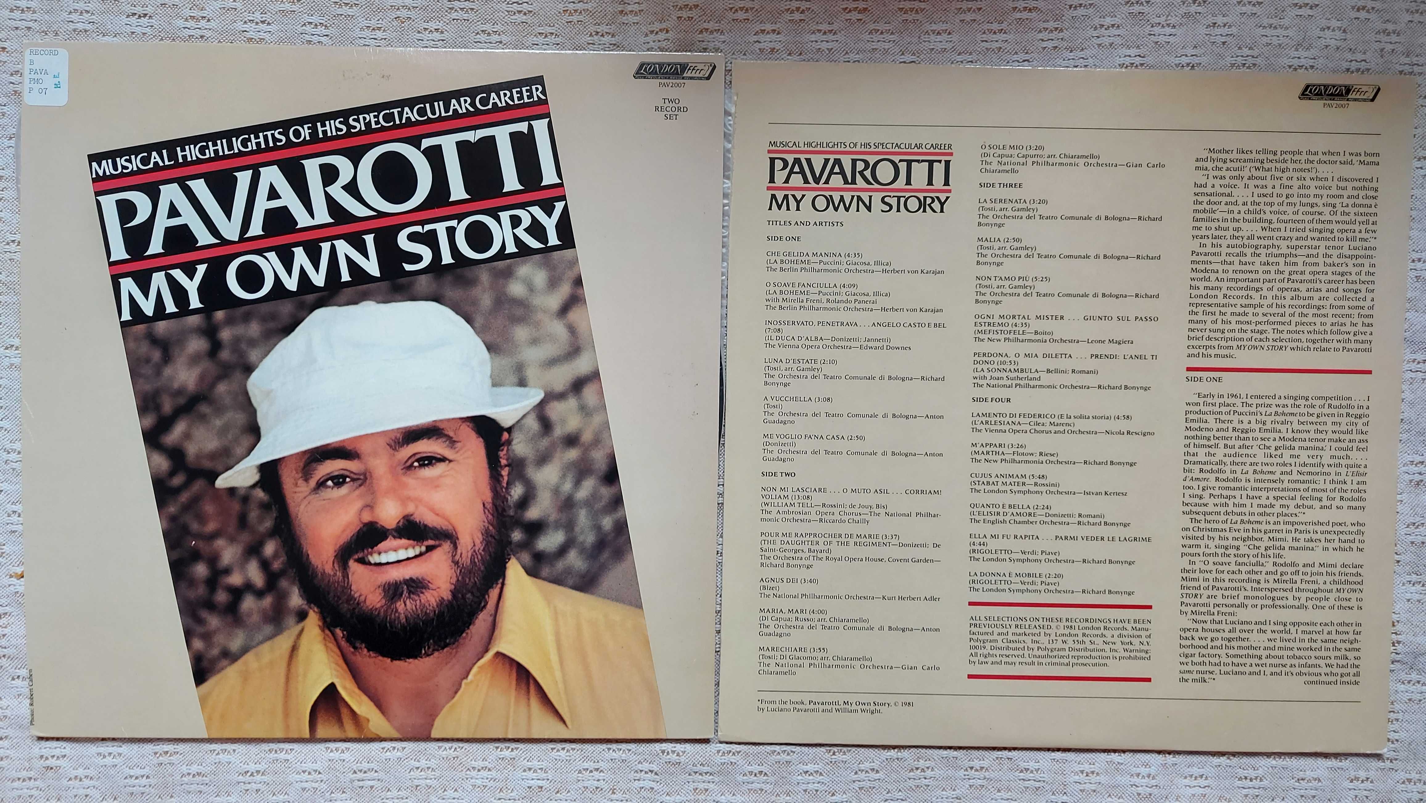Luciano Pavarotti ‎ Pavarotti My Own Story-Musical Highlights Of His S