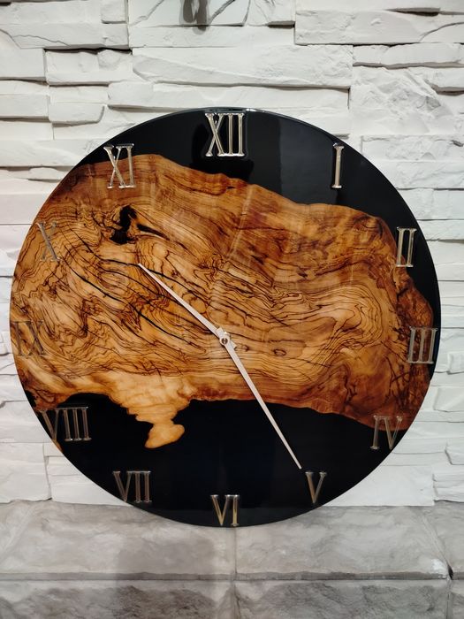 Zegar 50cm z żywicy epoksydowej.