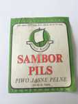 Stara etykieta piwna Browar Koszalin 1981 po piwie Sambor pils