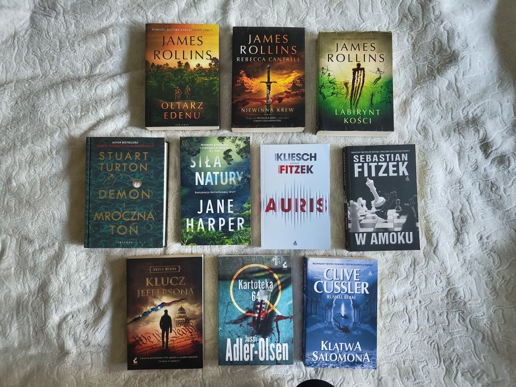 James Rollins, Sebastian Fitzek, Steve Berry, Clive Cussler i inne
