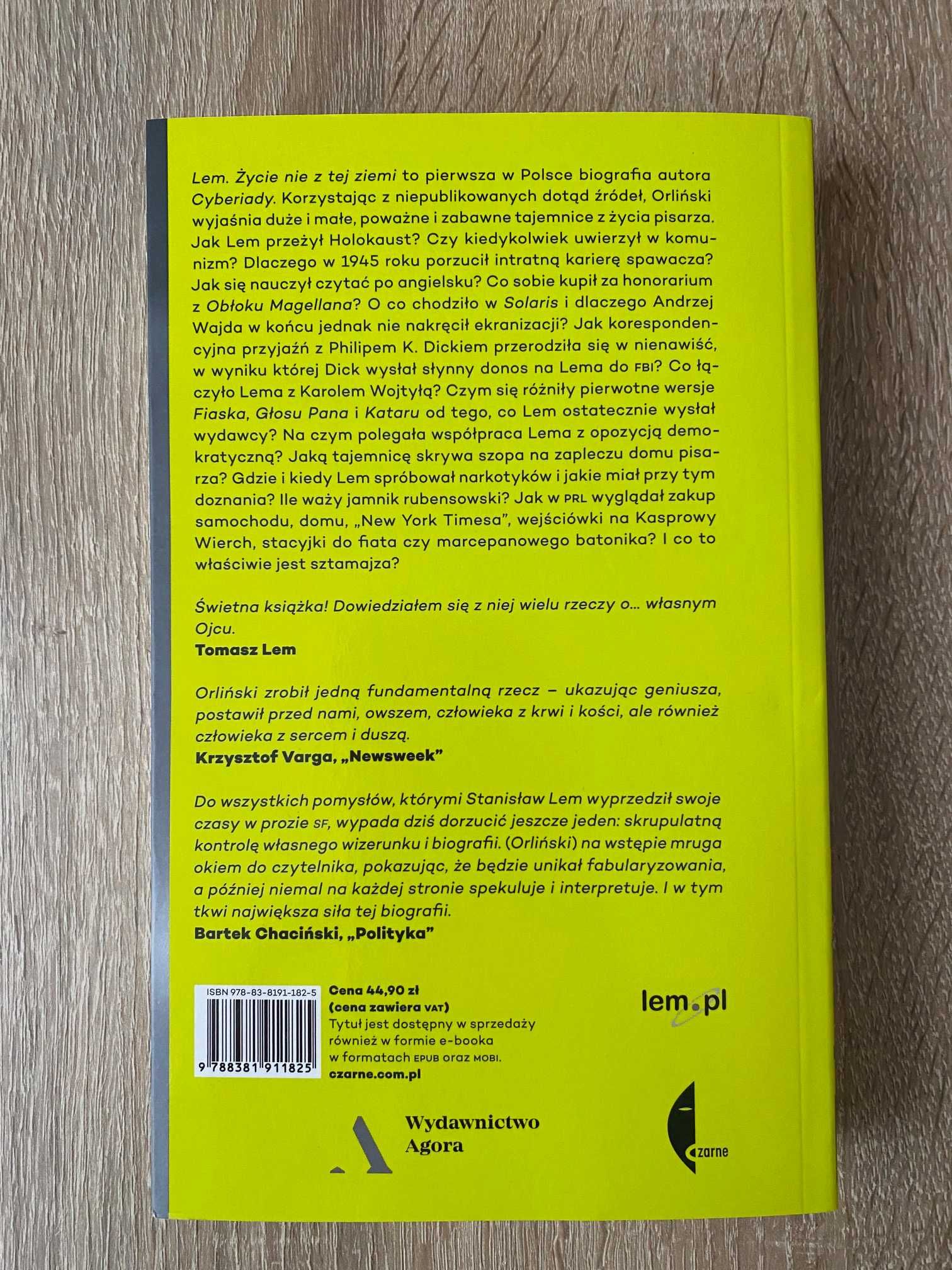 Wojciech Orliński "Lem. Życie nie z tej ziemi" - książka jak nowa