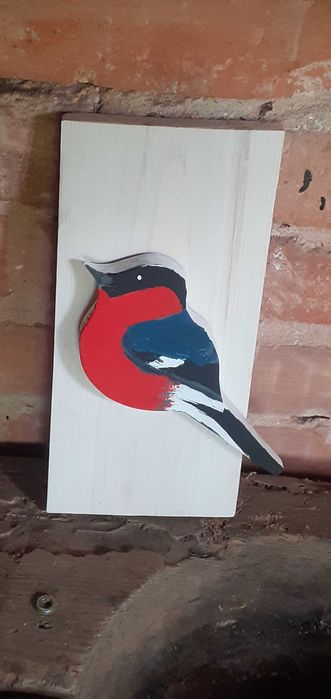 Ptaszki z drewna recznie malowane Gil