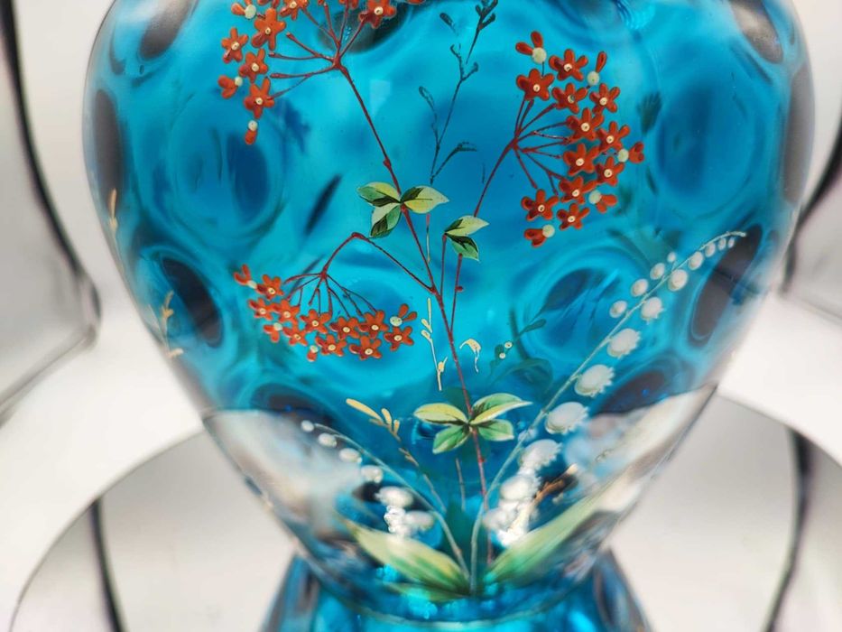 Secesyjny klosz na lampa świecowa,malowany