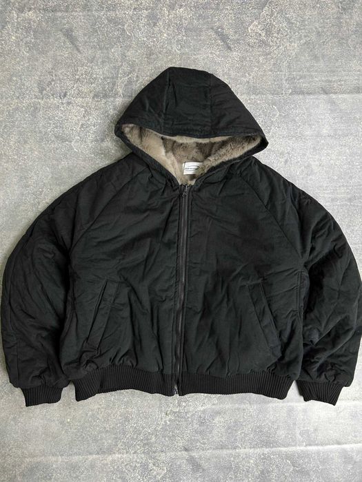 Бомбер двосторонній чорний с хутром дутый куртка курточка мех MA-1