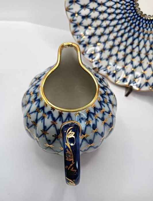 Porcelana Łomonosow mlecznik Siatka kobaltowa