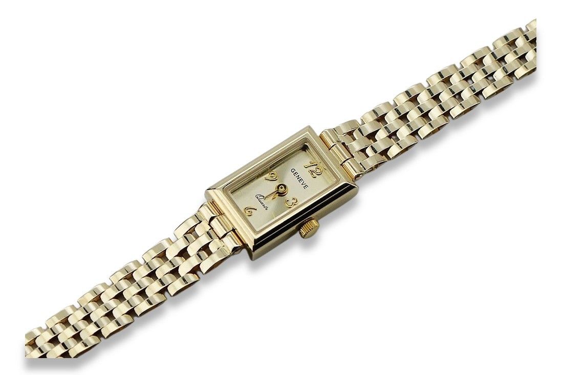 Prześliczny 14k damski złoty zegarek Geneve lw018y Katowice biżuteria