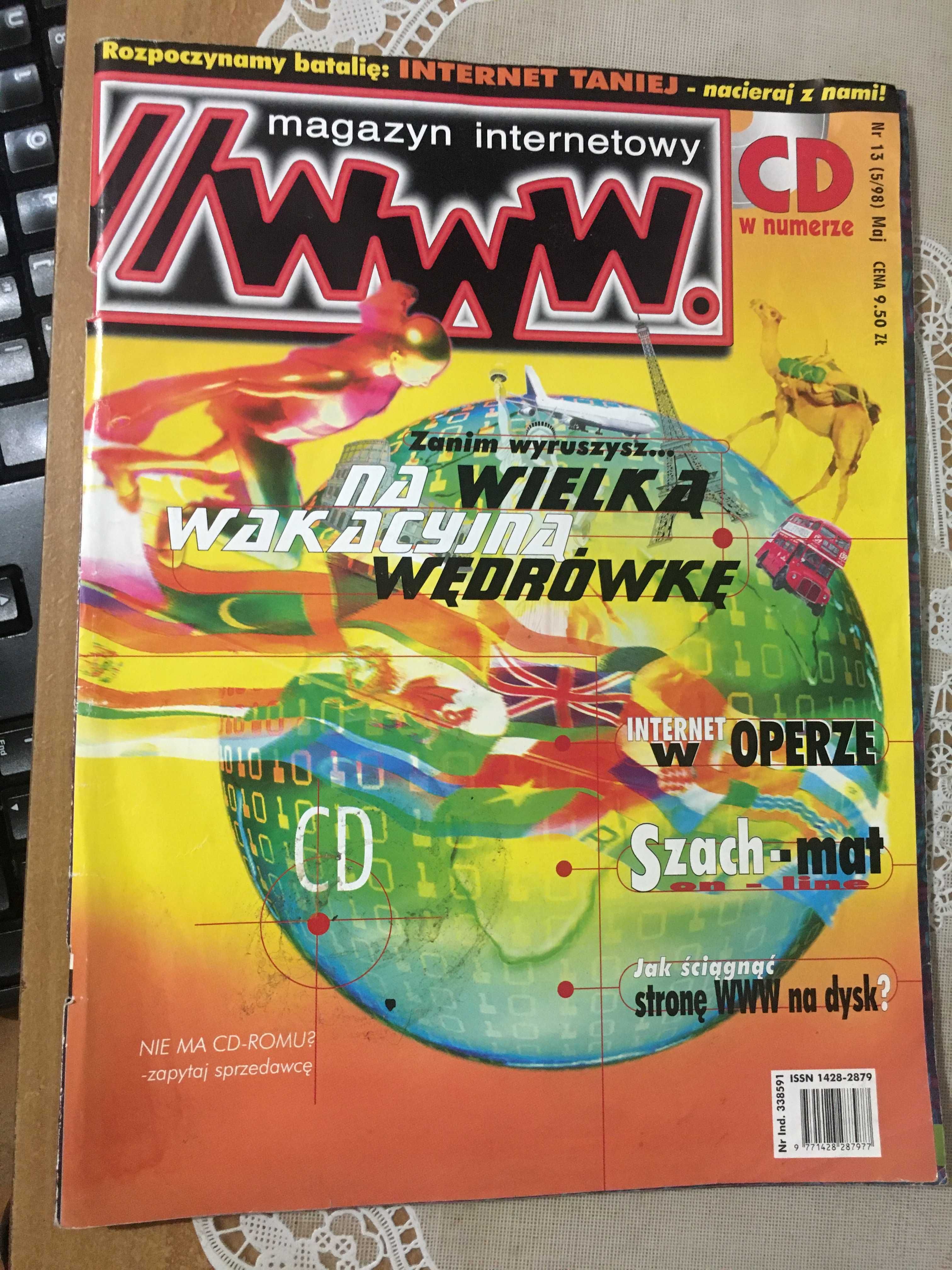 Magazyn Internetowy WWW nr 8, 10, 11, 13 i 14 z lat 1997/98 (5 egz.)