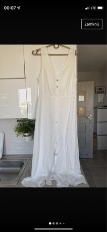 Massimo dutti biała sukienka guziki 34 xs