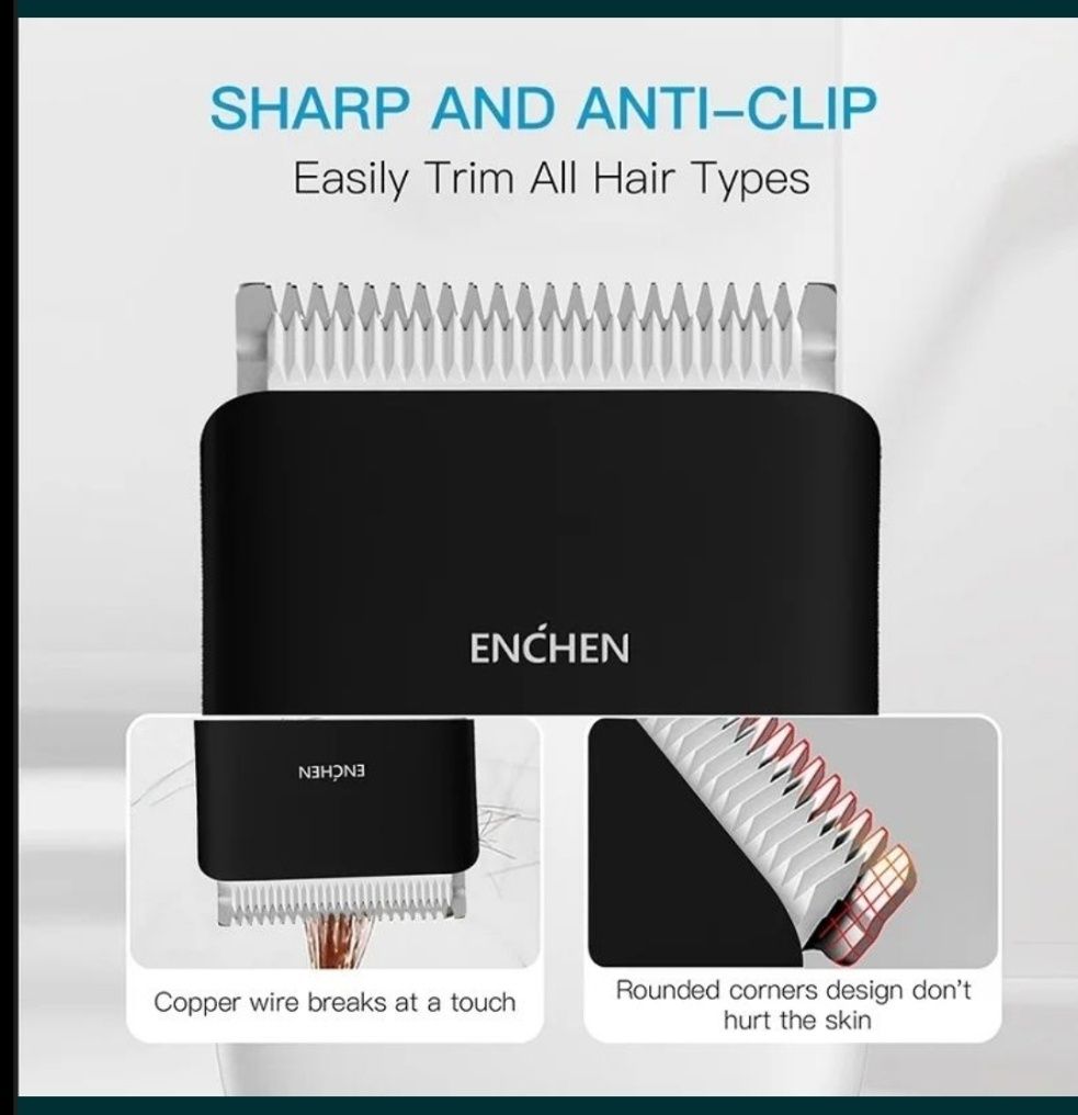 Xiaomi Enchen Boost Black машинка для стрижки волос тример