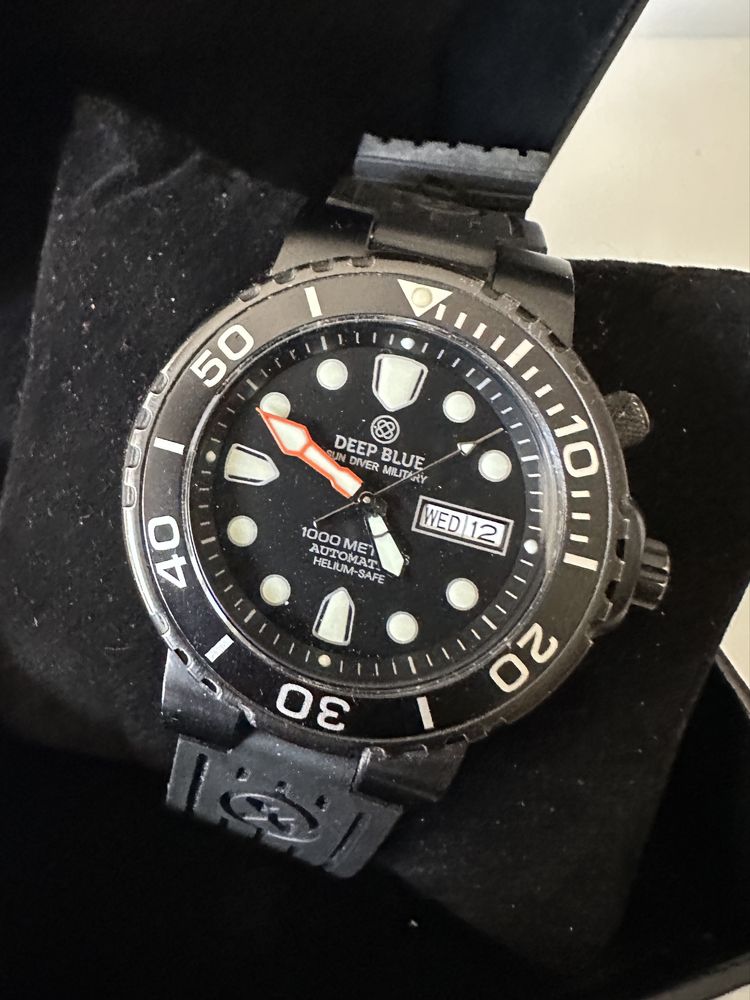 Deep Blue Sun Diver Military 1000 m Black