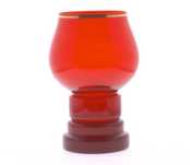 Wazon szklany rubinowy czerwony wys 22cm  PRL vintage New LOOK