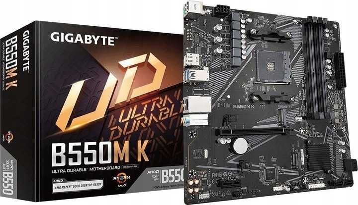 Płyta Gigabyte B550M AMD B550 DDR4 AM4 mATX M.2, PCI Express 3.0 HDMI