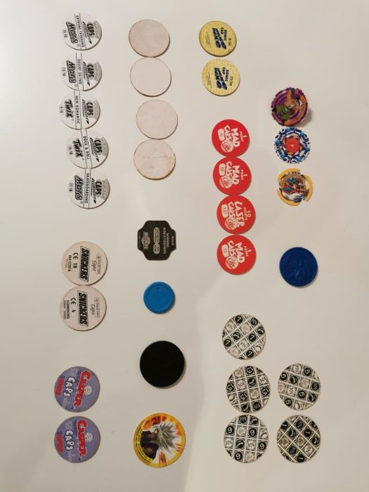 TAZOS: Caps Spider-Man, Power Rangers, Street Fighter, DONETTES, etc