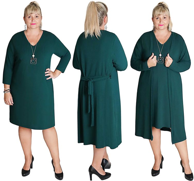 SWETERKOWY KOMPET SUKIENKA+NARZUTKA roz.uniwersalny pasuje od 50 do 54