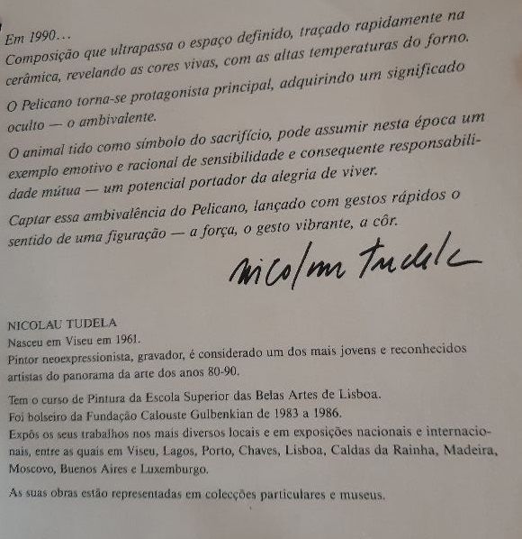 Peça rara colecionador assinada p artista Nicolau Tudela Banc Montepio