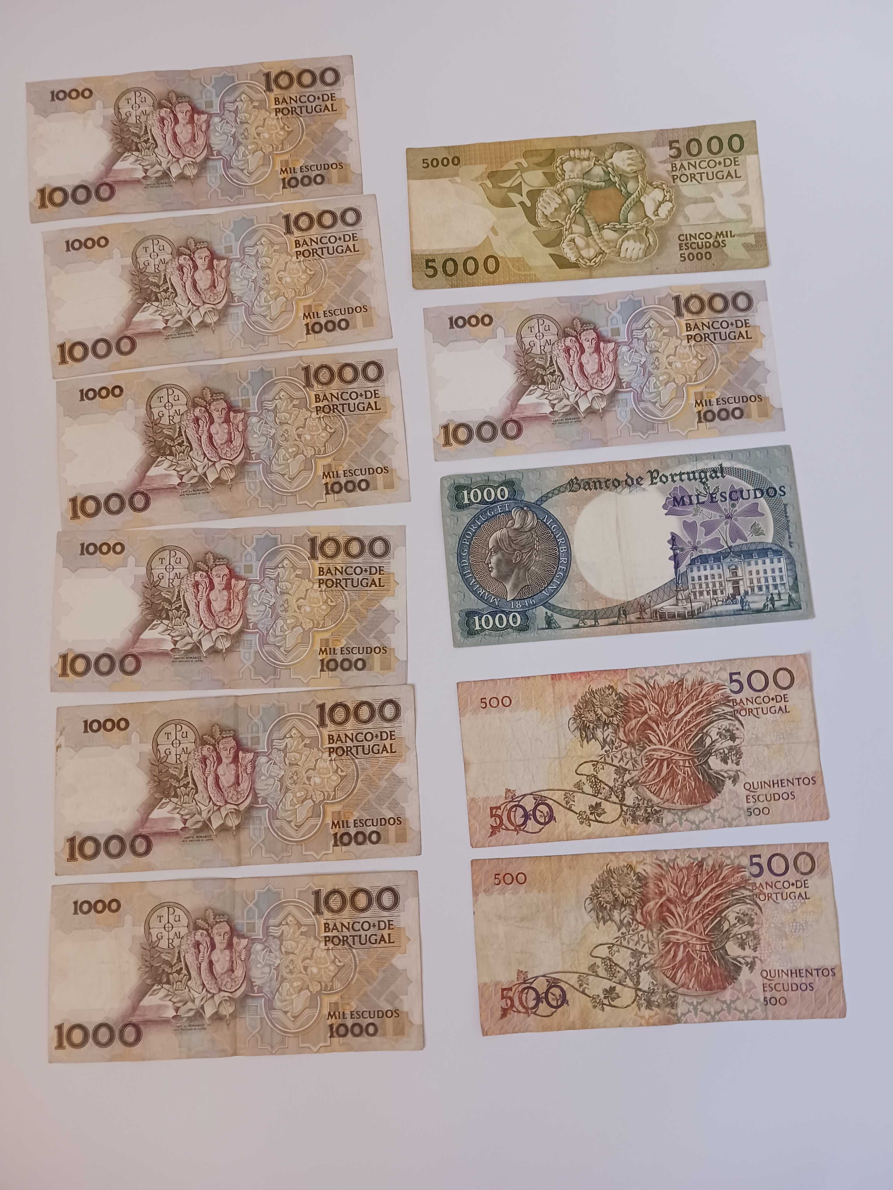 Notas de escudos em excelente estado 14000$00