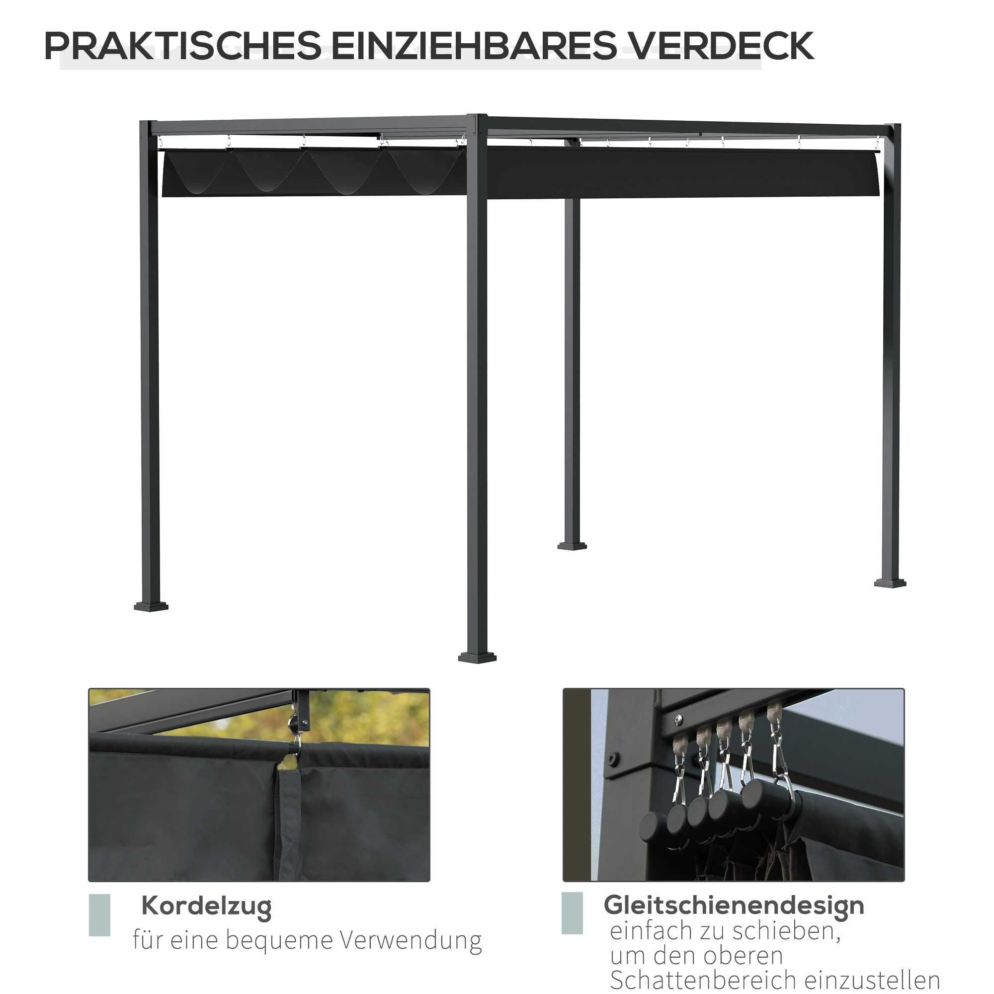 Pergola metal PERGOLA Outsunny 222 x 298 x 213cm