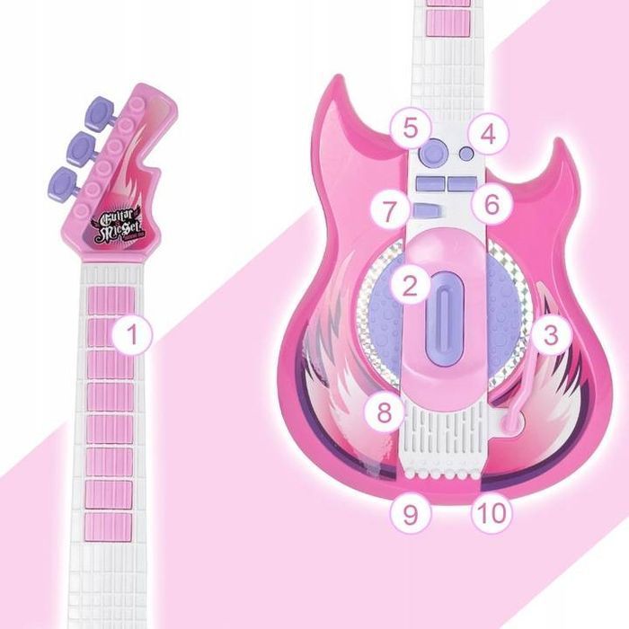 Gitara Elektryczna Rockowa+ Mikrofon Na Statywie