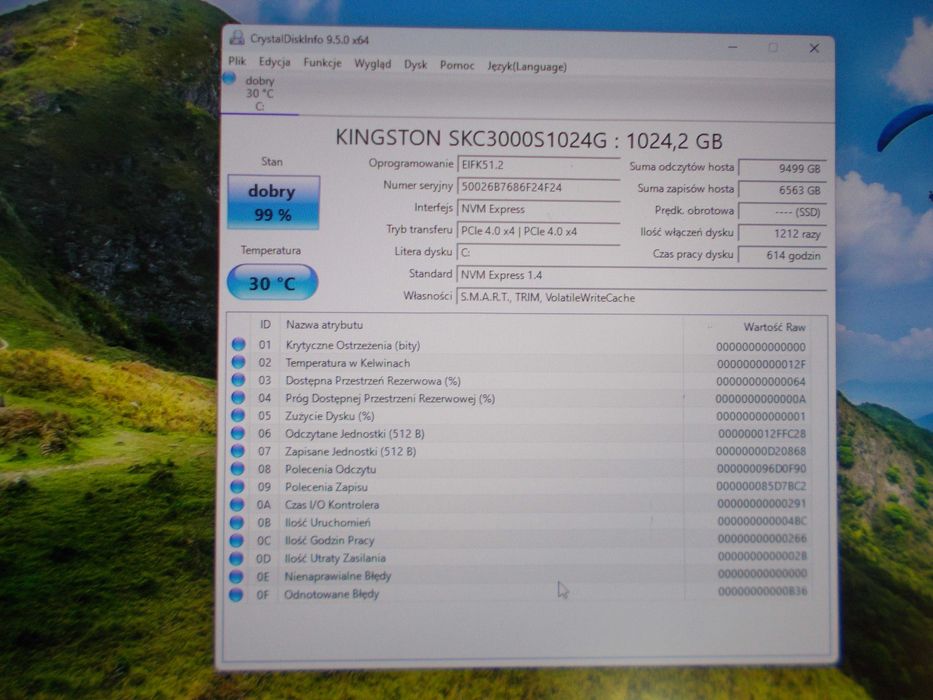 Dysk  SSD Kingston KC3000 1TB M.2