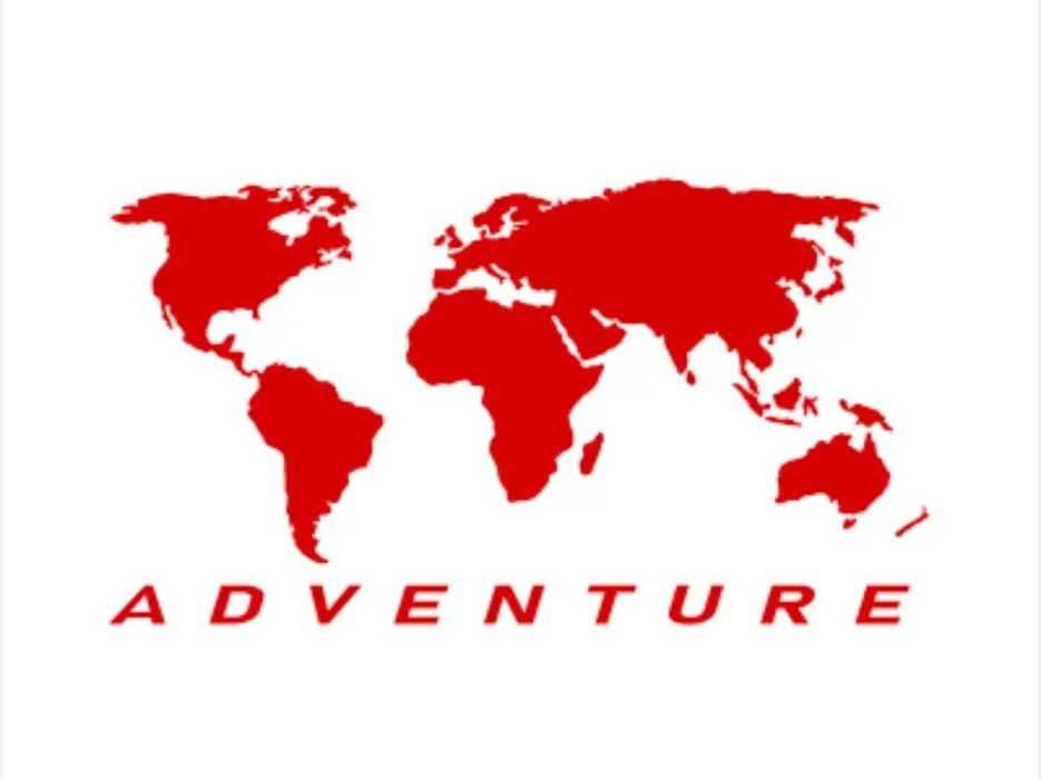 Mapa świata ADVENTURE- 30cm x 16cm - naklejka na auto kampera ścianę