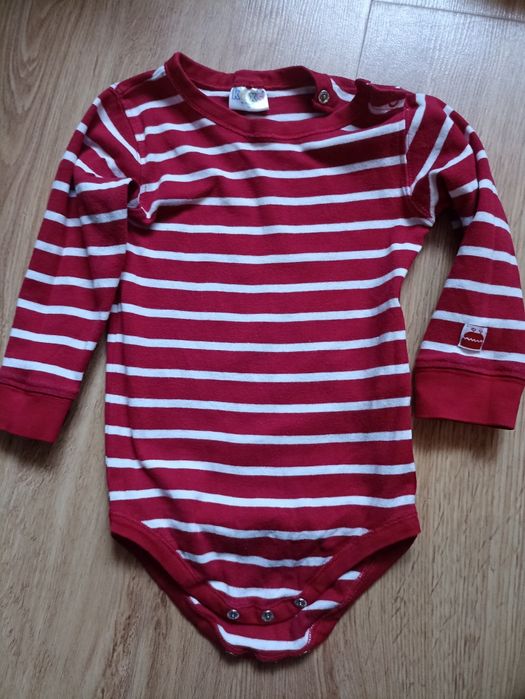 KappAhl kaxs body długi rękaw paski rozmiar 86