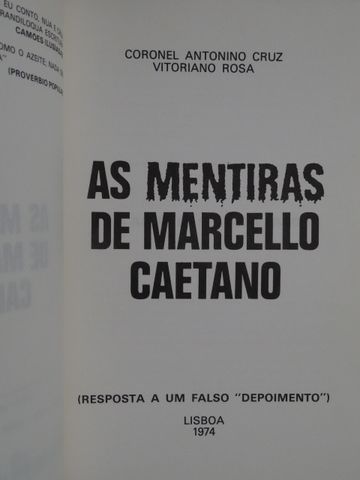 As Mentiras de Marcelo Caetano de Antonino Cruz