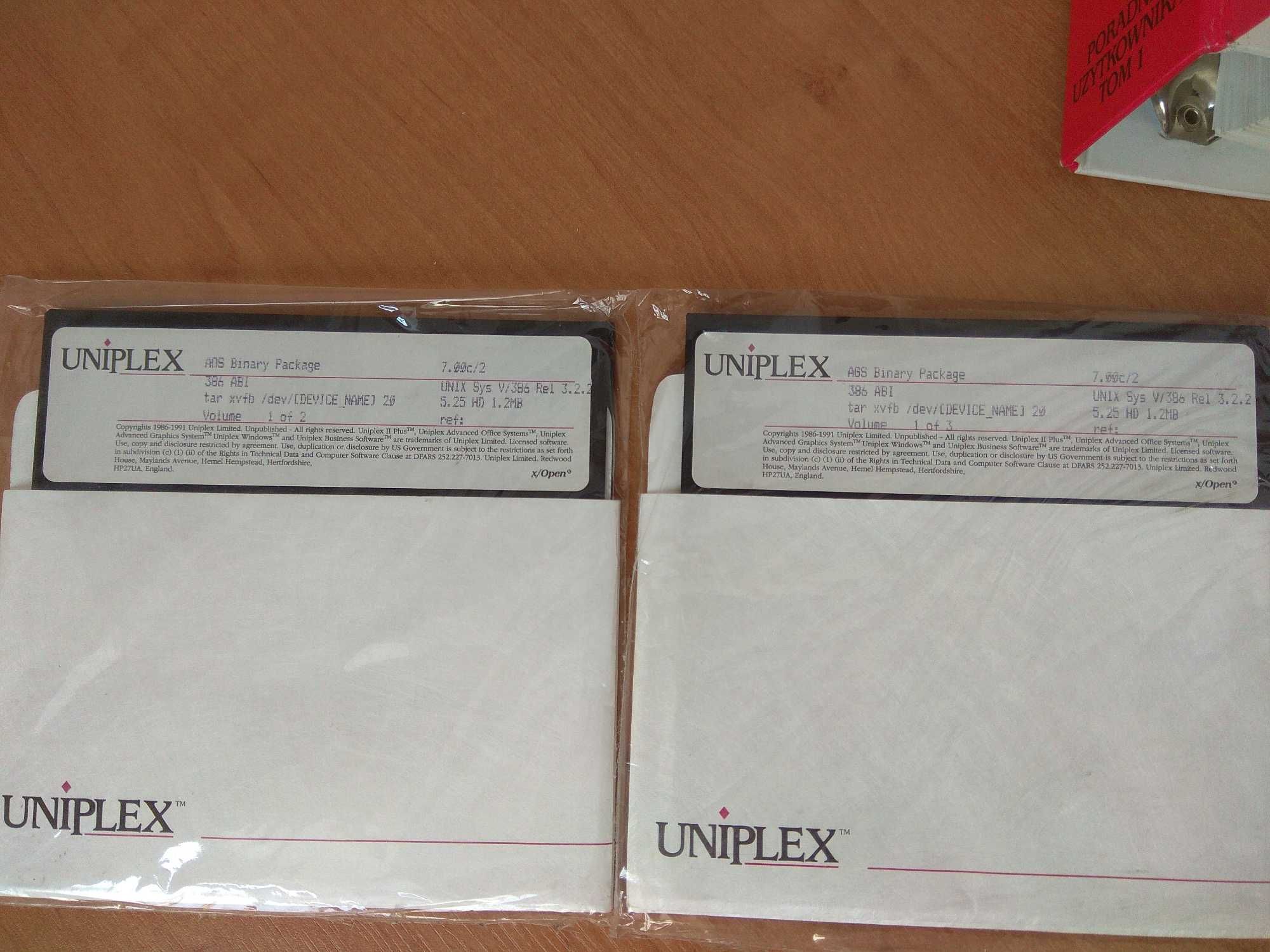 UNIPLEX II Plus - pakiet biurowy dla Unixa (dyskietki 5,25", PC 386)