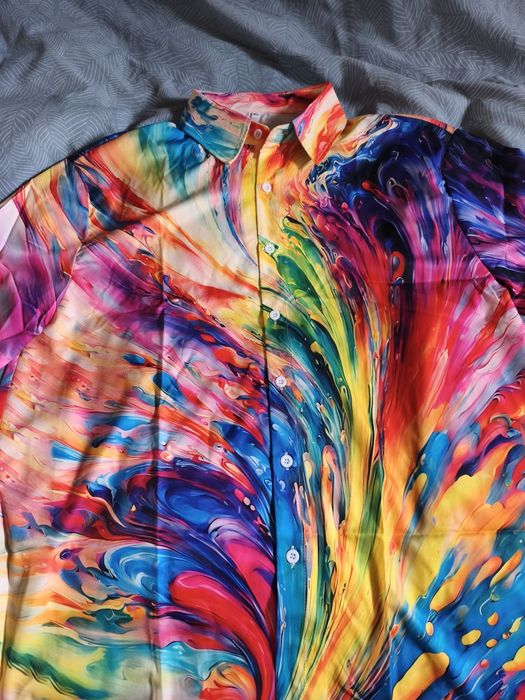 Camisas de verão, largas, de polyester