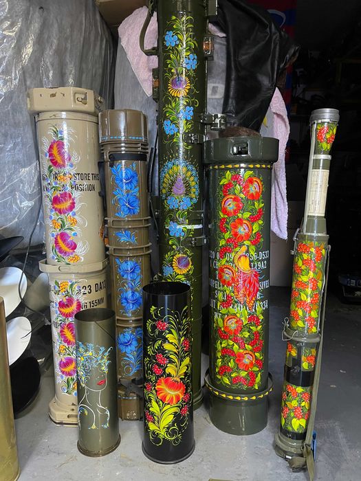 тубус гiльзи петриківський розпис ручний