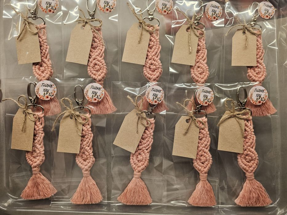 Breloczek bawełniany sznurek makrama boho podziękowanie