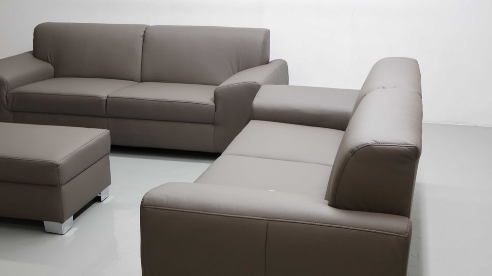 TAB nowy komplet 3+2+PUFA SOFA kanapa, zestaw CZEKOLADOWA ECO SKÓRA s