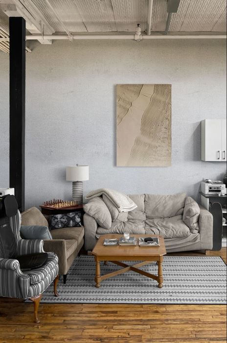 Obraz strukturalny abstrakcja Wabi Sabi Japandi minimalistyczny