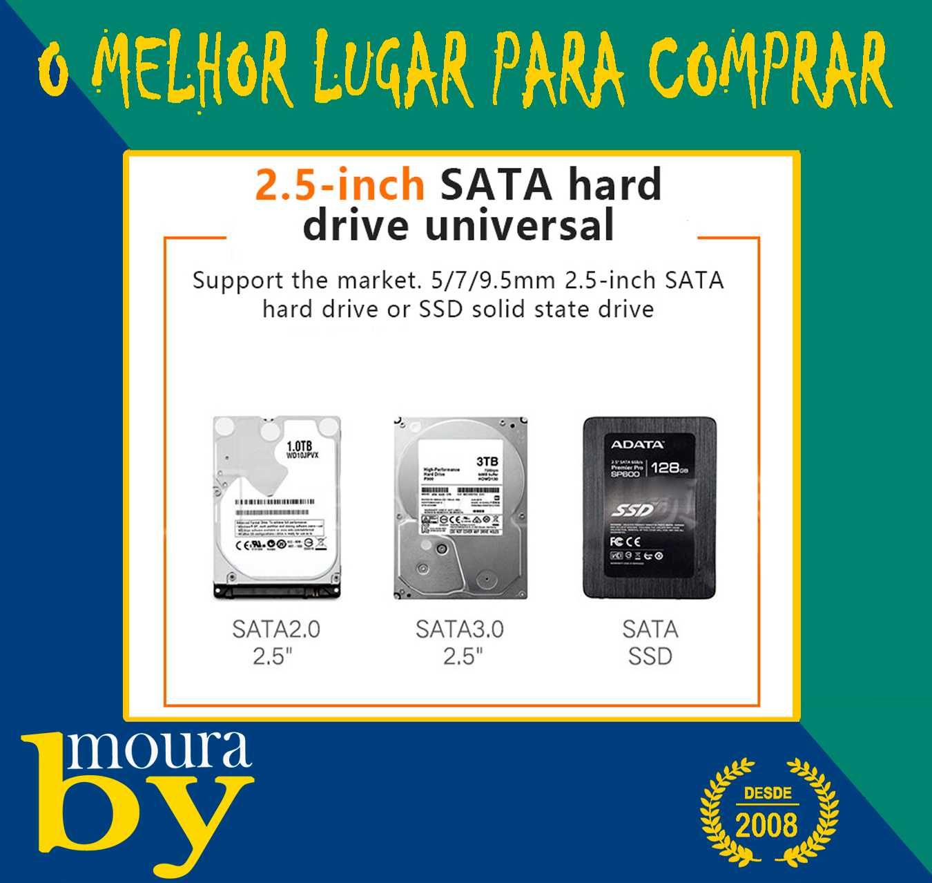 Caixa de disco HDD SSD SATA 2.5"